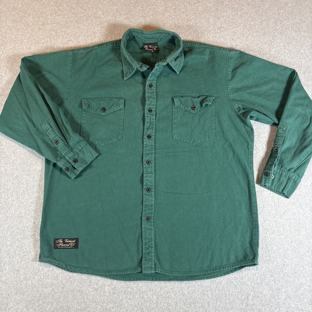 The Vermont Flannel Co. 2XL Green Long Sleeve Men's Flannel Button Up 2 Pocket